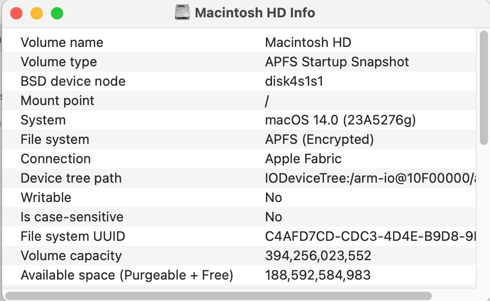 mac drive information